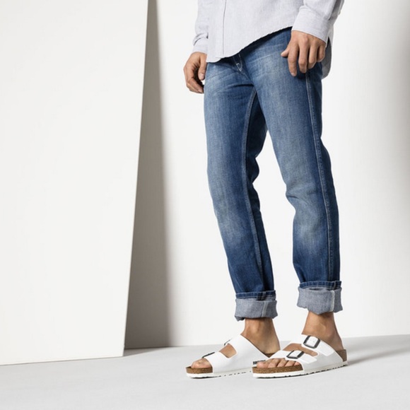 all white birkenstocks mens